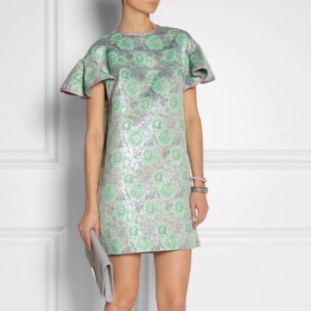 MSGM Floral Jacquard Mini Dress